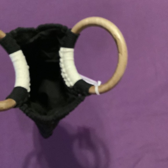 Curateur Laude The Label GABBY Black and White Mini Macramé Bag NWT - Picture 6 of 9